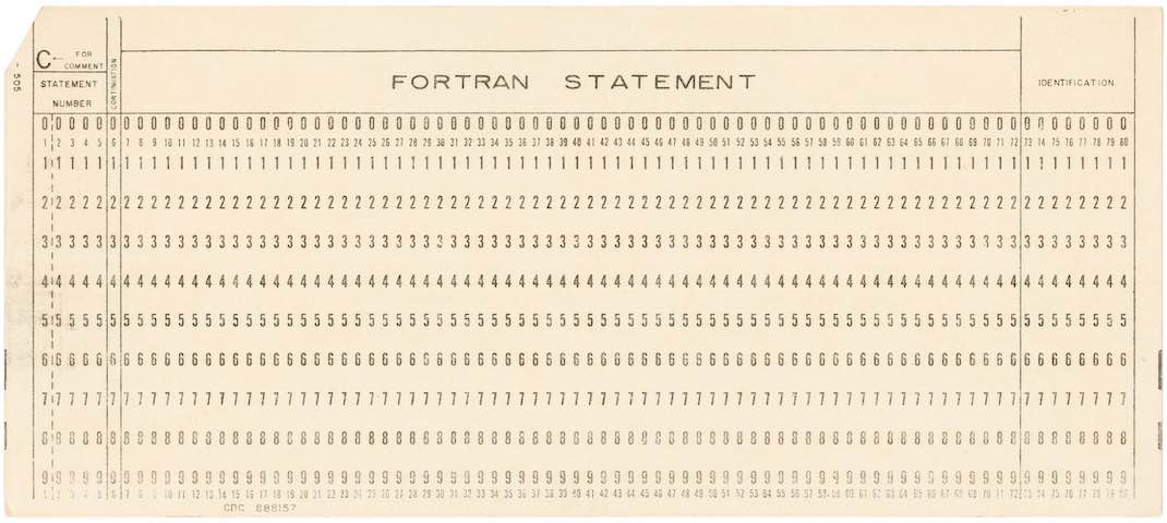 Fortran punched card